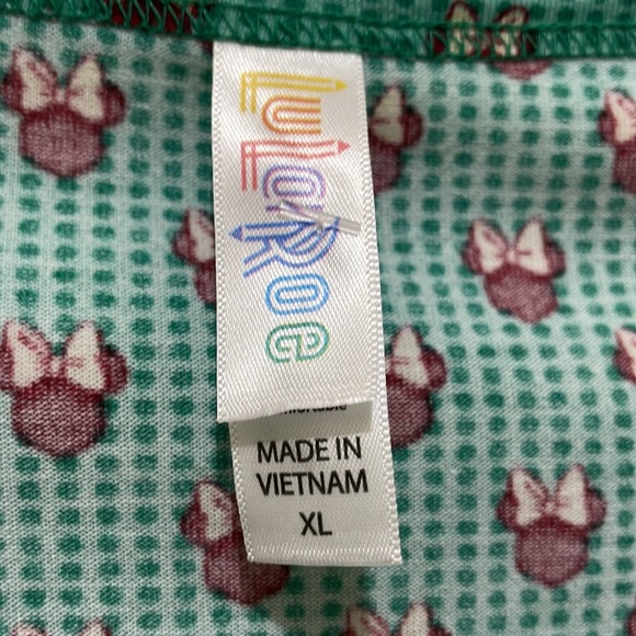 LuLaRoe green Disney mini mouse print T-shirt (sz XL) - Picture 2 of 7